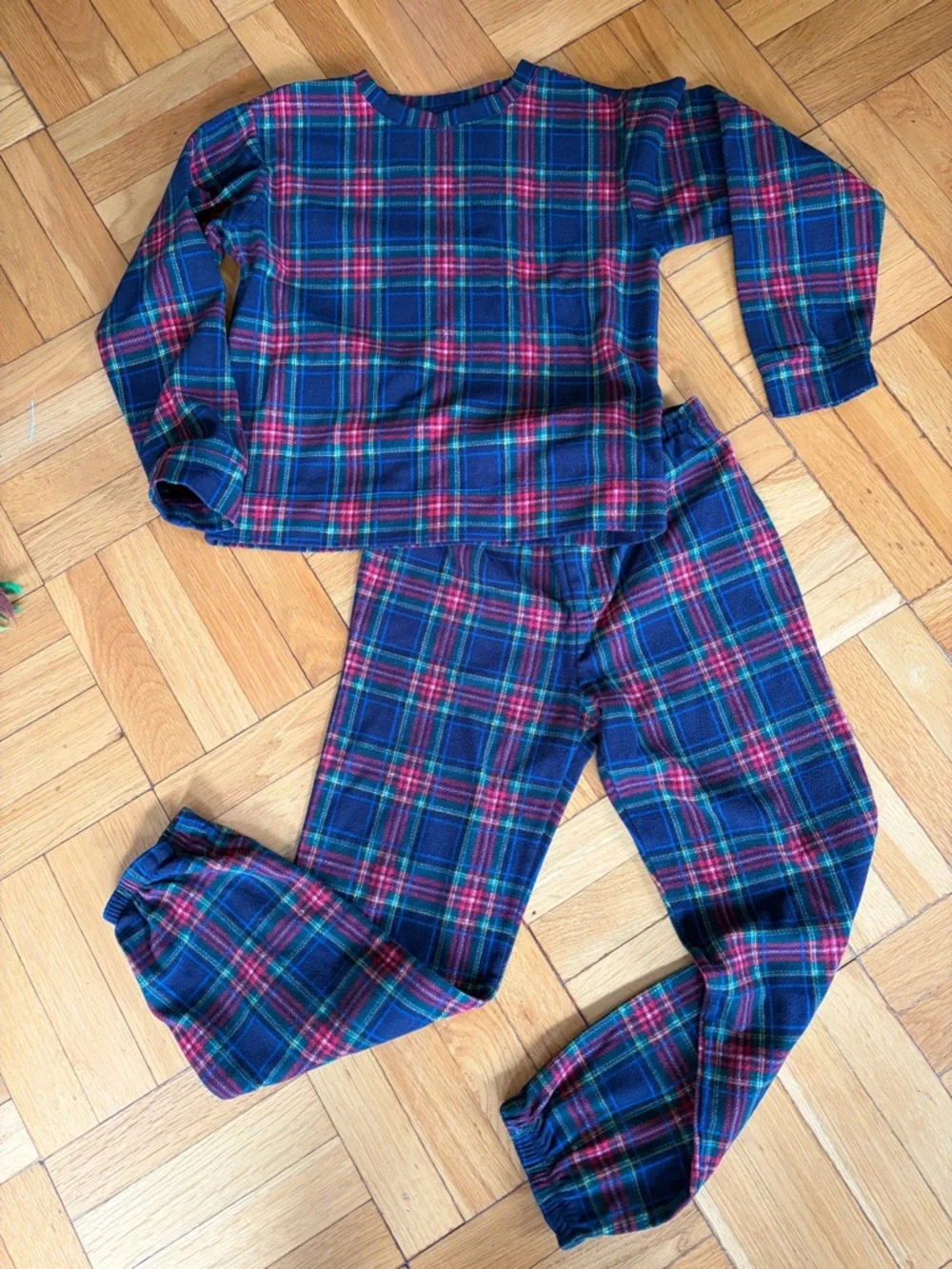 GAP Kids Sz. 12 Plaid Pajama Set - Blue & Red, Green. Unisex. Cabincore. Tartan